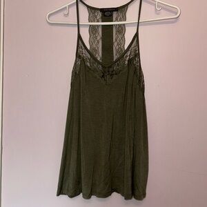 Suzy Shier Lace Trim Tank Top